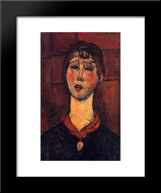 Madame Dorival 20x24 Black Modern Wood Framed Art Print Poster by Modigliani, Amedeo