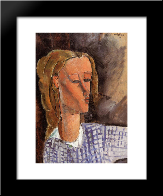 Portrait Of Beatrice Hastings 20x24 Black Modern Wood Framed Art Print Poster by Modigliani, Amedeo