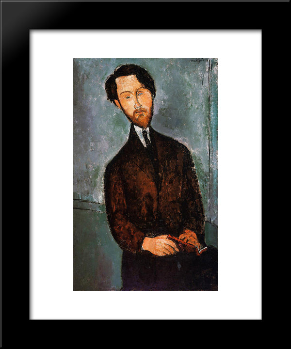 Portrait Of Leopold Zborowski 20x24 Black Modern Wood Framed Art Print Poster by Modigliani, Amedeo
