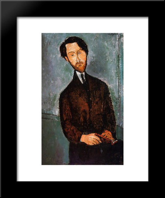 Portrait Of Leopold Zborowski 20x24 Black Modern Wood Framed Art Print Poster by Modigliani, Amedeo