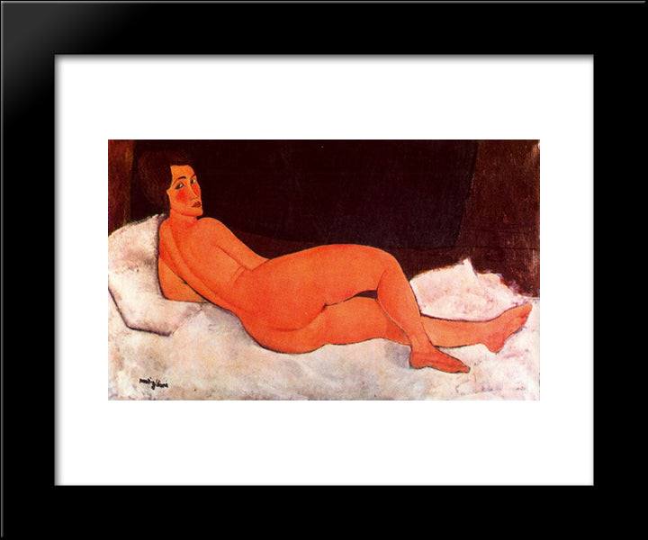 Lying Nude 20x24 Black Modern Wood Framed Art Print Poster by Modigliani, Amedeo