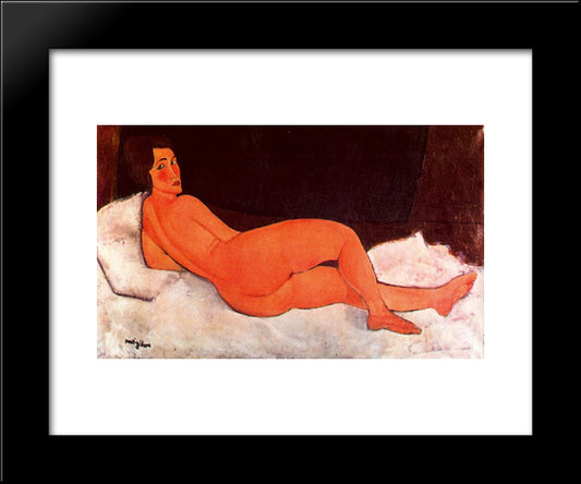 Lying Nude 20x24 Black Modern Wood Framed Art Print Poster by Modigliani, Amedeo