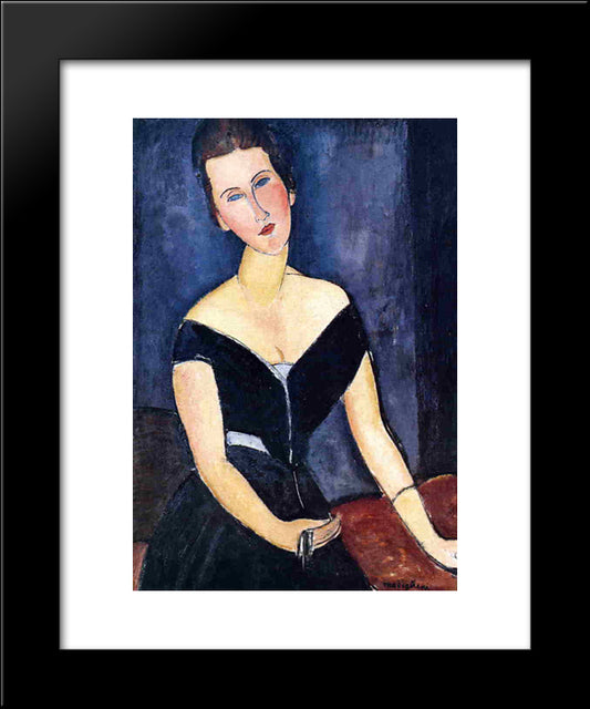 Madame Georges Van Muyden 20x24 Black Modern Wood Framed Art Print Poster by Modigliani, Amedeo