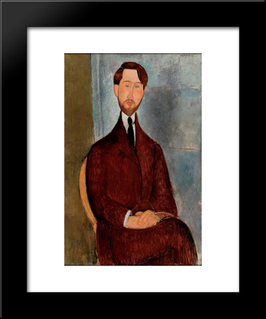 Portrait Of Leopold Zborowski 20x24 Black Modern Wood Framed Art Print Poster by Modigliani, Amedeo