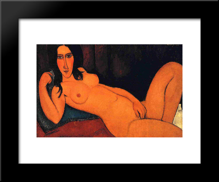 Reclining Nude 20x24 Black Modern Wood Framed Art Print Poster by Modigliani, Amedeo