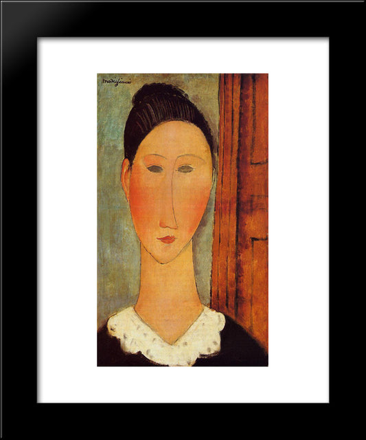 Head Of A Girl 20x24 Black Modern Wood Framed Art Print Poster by Modigliani, Amedeo