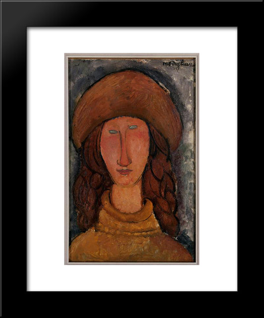 Jeanne Hebuterne 20x24 Black Modern Wood Framed Art Print Poster by Modigliani, Amedeo