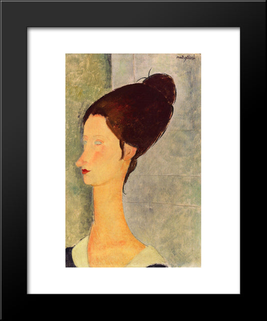 Jeanne Hebuterne 20x24 Black Modern Wood Framed Art Print Poster by Modigliani, Amedeo
