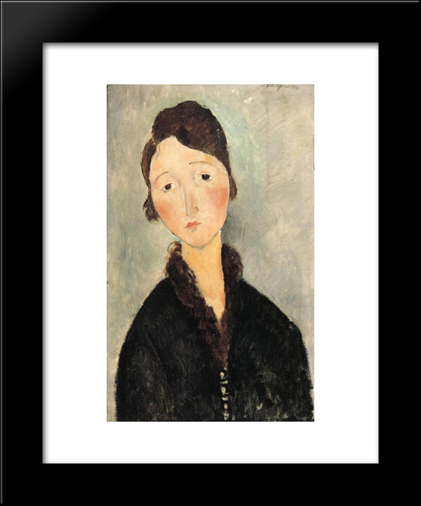 Portrait Of A Young Woman 20x24 Black Modern Wood Framed Art Print Poster by Modigliani, Amedeo
