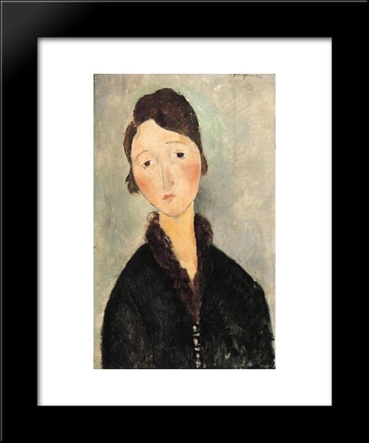 Portrait Of A Young Woman 20x24 Black Modern Wood Framed Art Print Poster by Modigliani, Amedeo