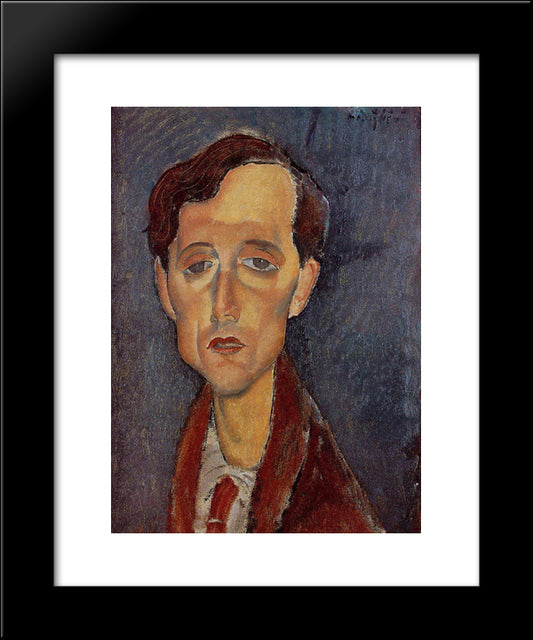 Frans Hellens 20x24 Black Modern Wood Framed Art Print Poster by Modigliani, Amedeo