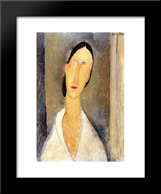 Hanka Zborowska 20x24 Black Modern Wood Framed Art Print Poster by Modigliani, Amedeo