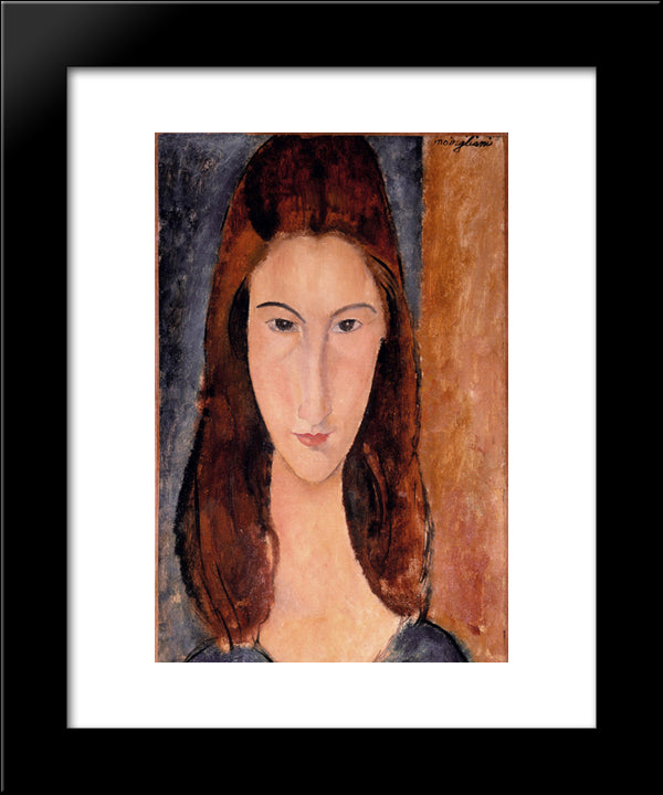 Jeanne Hebuterne 20x24 Black Modern Wood Framed Art Print Poster by Modigliani, Amedeo