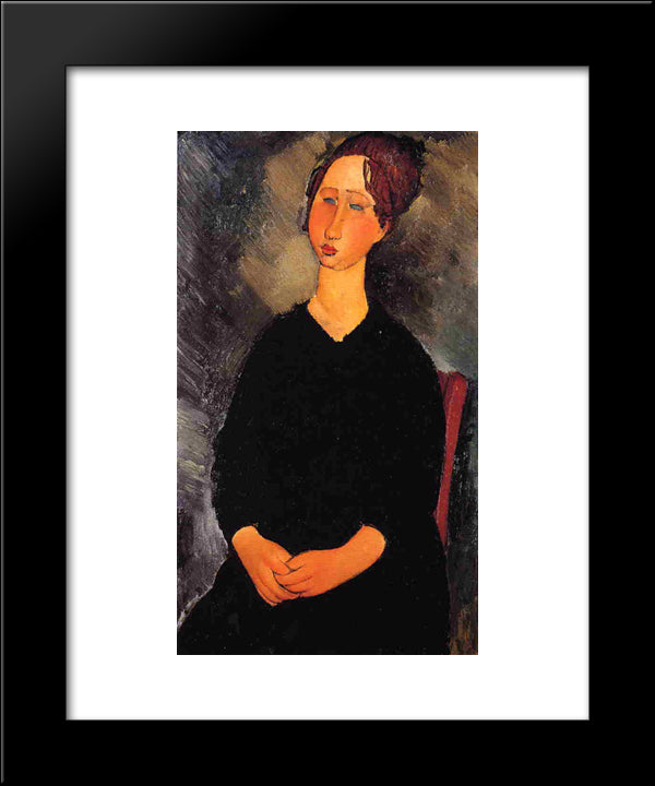 Little Serving Woman 20x24 Black Modern Wood Framed Art Print Poster by Modigliani, Amedeo