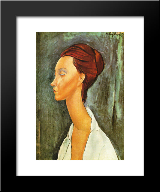 Lunia Czechovska 20x24 Black Modern Wood Framed Art Print Poster by Modigliani, Amedeo