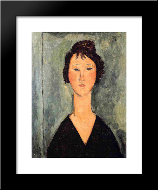 Portrait Of A Woman 20x24 Black Modern Wood Framed Art Print Poster by Modigliani, Amedeo
