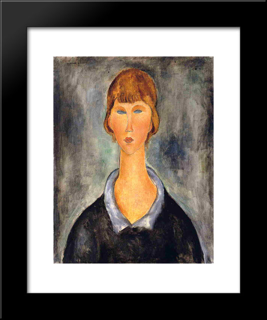 Portrait Of A Young Woman 20x24 Black Modern Wood Framed Art Print Poster by Modigliani, Amedeo