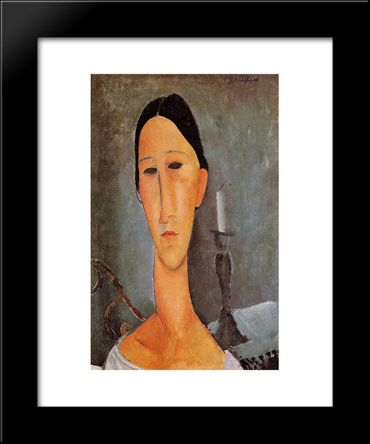Portrait Of Anna Zborowska 20x24 Black Modern Wood Framed Art Print Poster by Modigliani, Amedeo