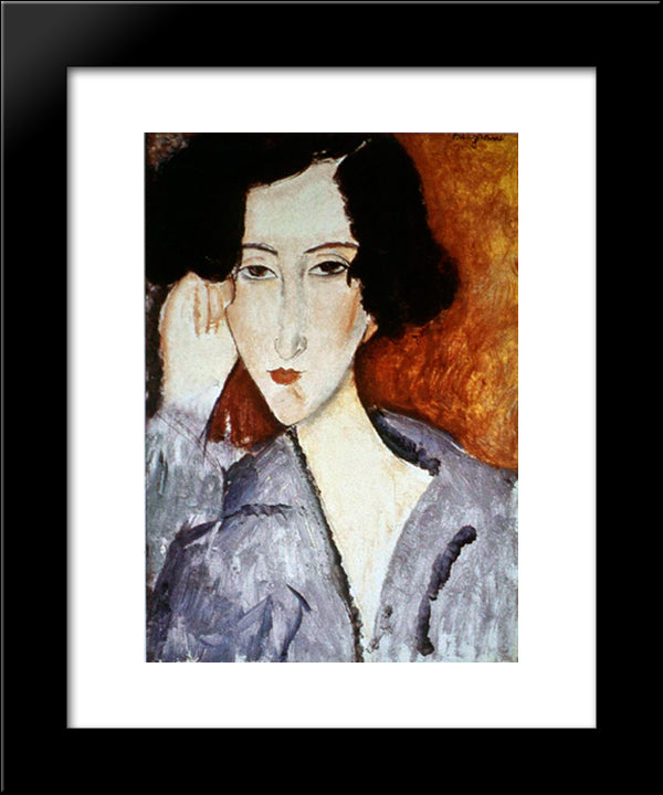 Portrait Of Madame Rachele Osterlind 20x24 Black Modern Wood Framed Art Print Poster by Modigliani, Amedeo
