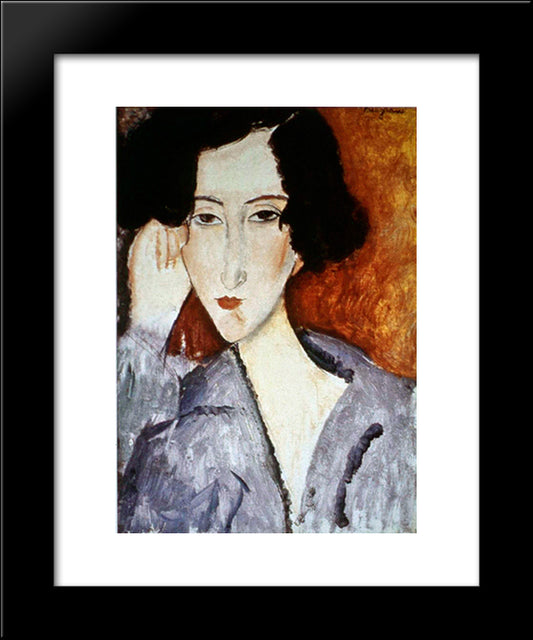 Portrait Of Madame Rachele Osterlind 20x24 Black Modern Wood Framed Art Print Poster by Modigliani, Amedeo