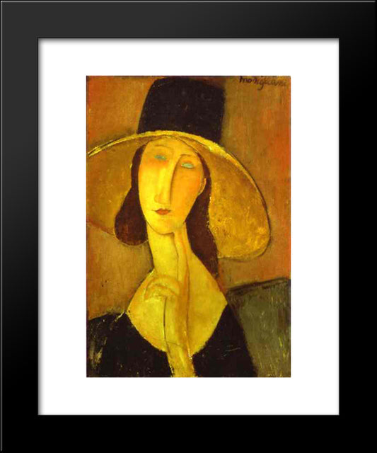 Head Of A Woman 20x24 Black Modern Wood Framed Art Print Poster by Modigliani, Amedeo