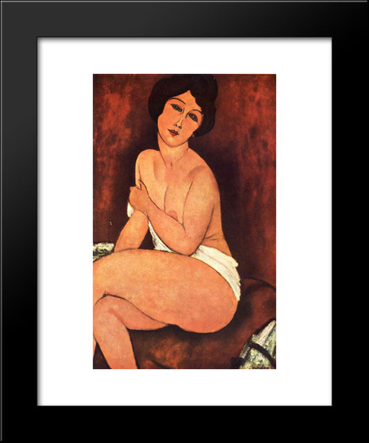 Large Seated Nude 20x24 Black Modern Wood Framed Art Print Poster by Modigliani, Amedeo
