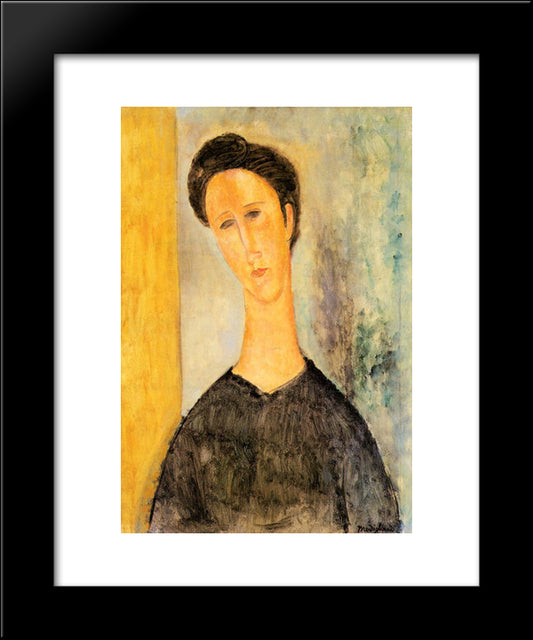 Portrait Of A Woman 20x24 Black Modern Wood Framed Art Print Poster by Modigliani, Amedeo