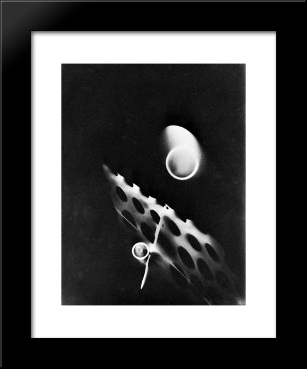 Photogram 20x24 Black Modern Wood Framed Art Print Poster by Moholy Nagy, Laszlo