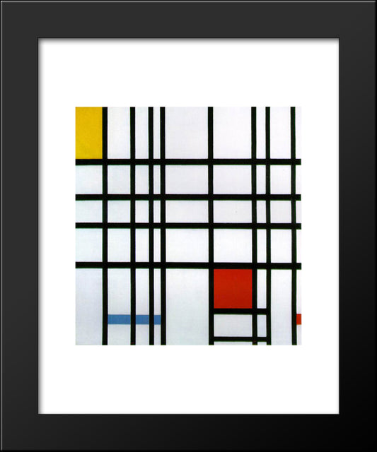 Composition With Red, Yellow And Blue 20x24 Black Modern Wood Framed Art Print Poster by Mondrian, Piet