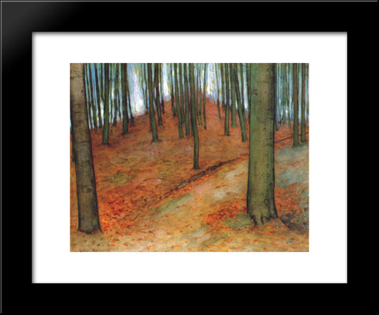 Wood With Beech Trees 20x24 Black Modern Wood Framed Art Print Poster by Mondrian, Piet