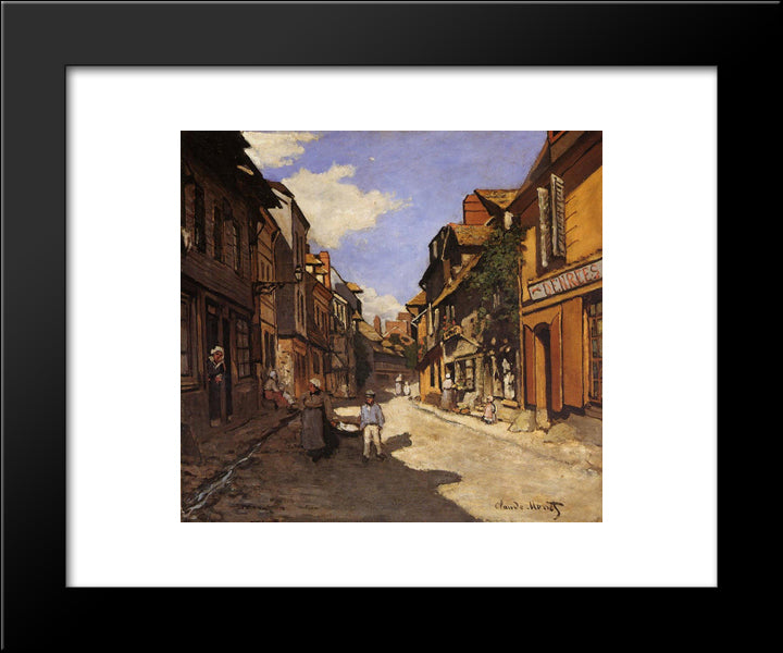 The La Rue Bavolle At Honfleur 2 20x24 Black Modern Wood Framed Art Print Poster by Monet, Claude