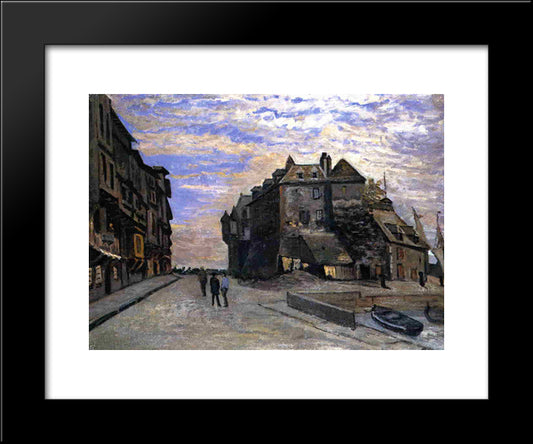 The Lieutenancy At Honfleur 20x24 Black Modern Wood Framed Art Print Poster by Monet, Claude