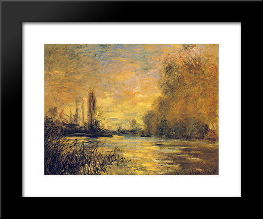 The Small Arm Of The Seine At Argenteuil 20x24 Black Modern Wood Framed Art Print Poster by Monet, Claude