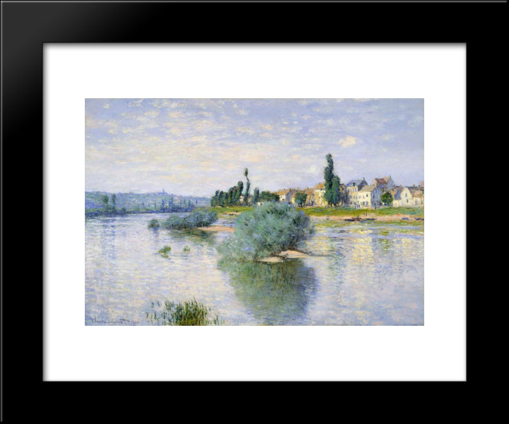 The Seine At Lavacourt 20x24 Black Modern Wood Framed Art Print Poster by Monet, Claude