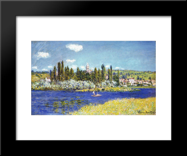 Vetheuil 20x24 Black Modern Wood Framed Art Print Poster by Monet, Claude