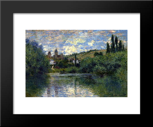 Vetheuil 20x24 Black Modern Wood Framed Art Print Poster by Monet, Claude