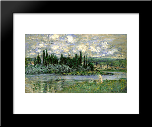 Vetheuil 20x24 Black Modern Wood Framed Art Print Poster by Monet, Claude