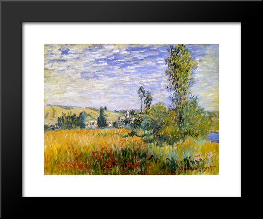 Vetheuil 20x24 Black Modern Wood Framed Art Print Poster by Monet, Claude