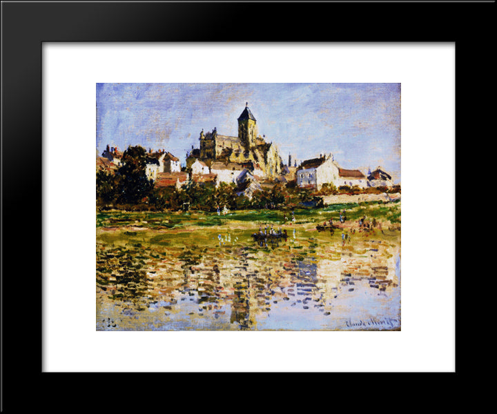 Vetheuil, The Church 20x24 Black Modern Wood Framed Art Print Poster by Monet, Claude