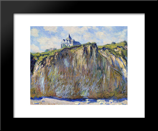 The Church At Varengeville 20x24 Black Modern Wood Framed Art Print Poster by Monet, Claude