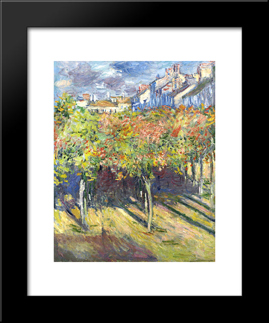 The Lindens Of Poissy 20x24 Black Modern Wood Framed Art Print Poster by Monet, Claude
