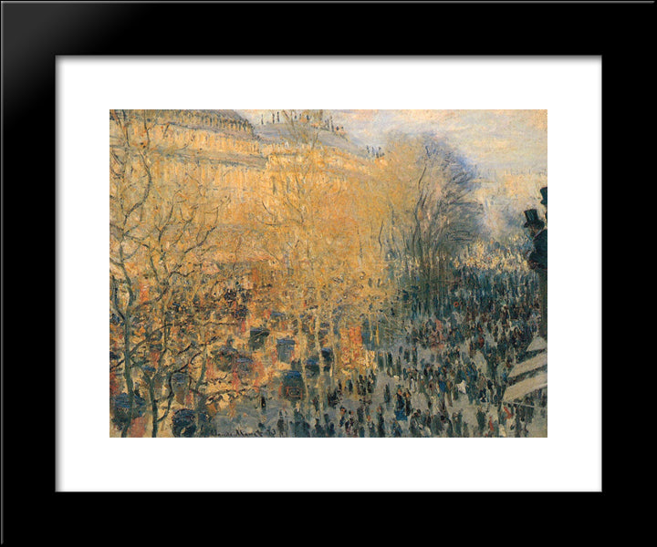 Boulevard Of Capucines 20x24 Black Modern Wood Framed Art Print Poster by Monet, Claude