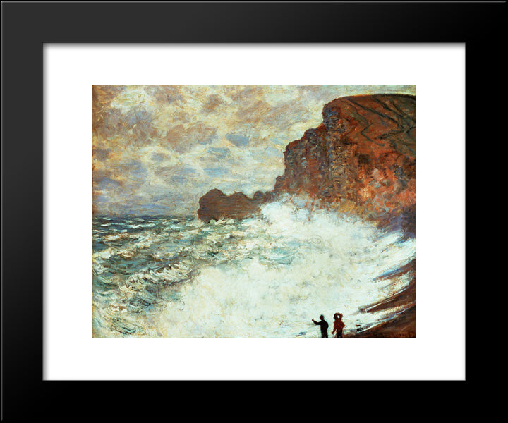 Stormy Seascape 20x24 Black Modern Wood Framed Art Print Poster by Monet, Claude
