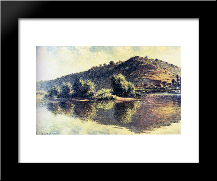 The Seine At Port-Villez 20x24 Black Modern Wood Framed Art Print Poster by Monet, Claude