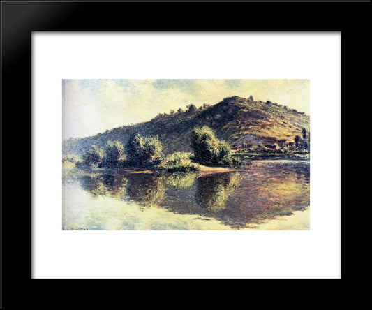 The Seine At Port-Villez 20x24 Black Modern Wood Framed Art Print Poster by Monet, Claude
