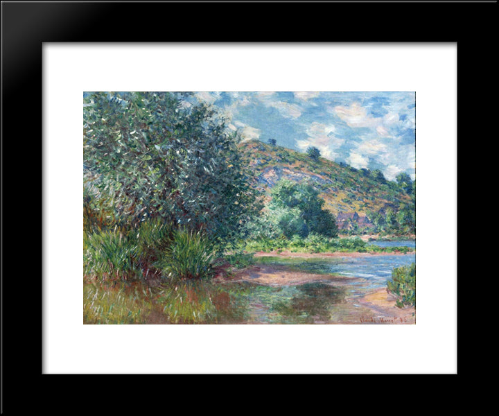 Landscape At Port-Villez 20x24 Black Modern Wood Framed Art Print Poster by Monet, Claude