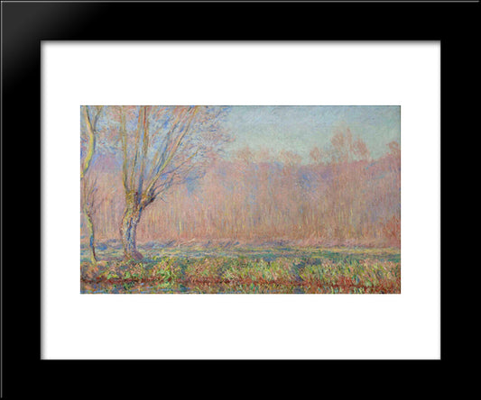 The Willows 20x24 Black Modern Wood Framed Art Print Poster by Monet, Claude