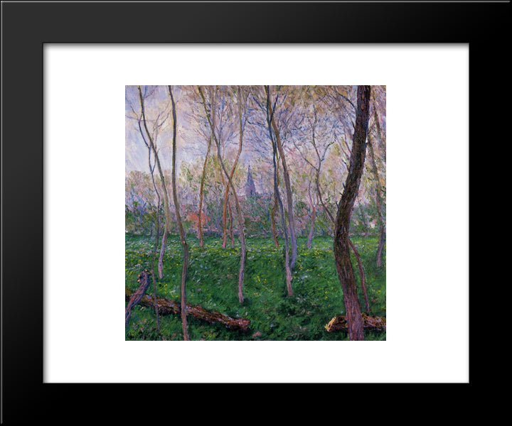 Bennecourt 20x24 Black Modern Wood Framed Art Print Poster by Monet, Claude