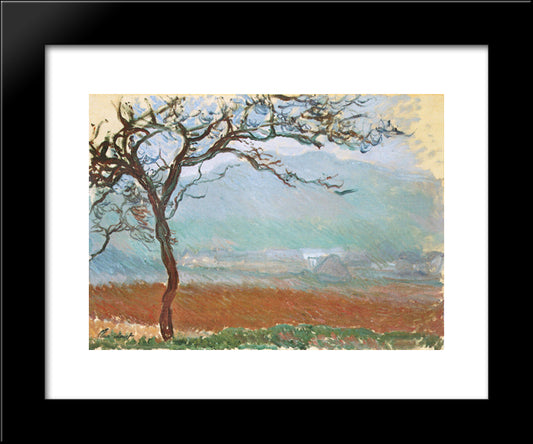 Landscape At Giverny 20x24 Black Modern Wood Framed Art Print Poster by Monet, Claude