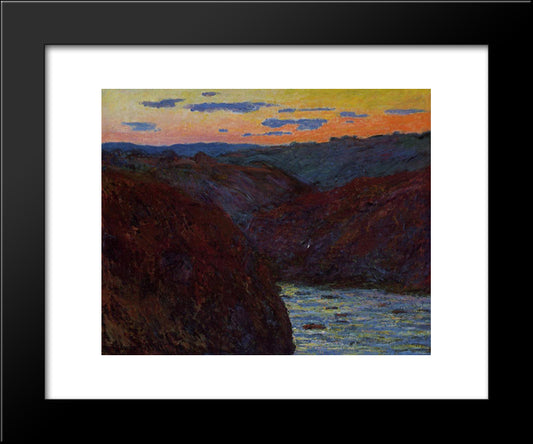 Valley Of The Creuse, Sunset 20x24 Black Modern Wood Framed Art Print Poster by Monet, Claude